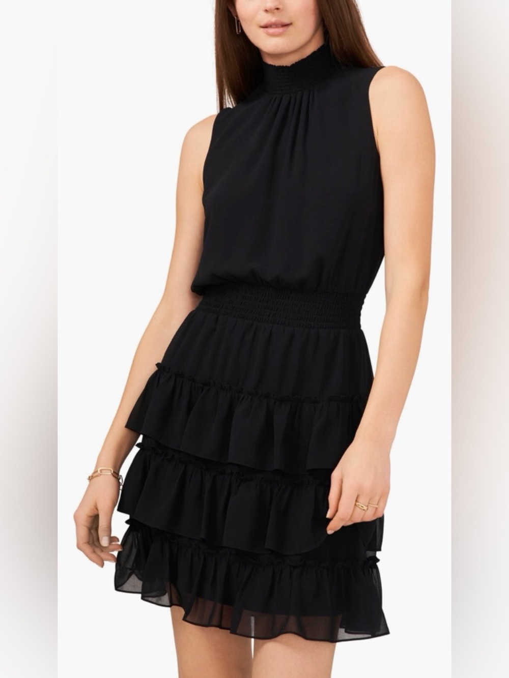 Classic Black Tiered Sleeveless Dress